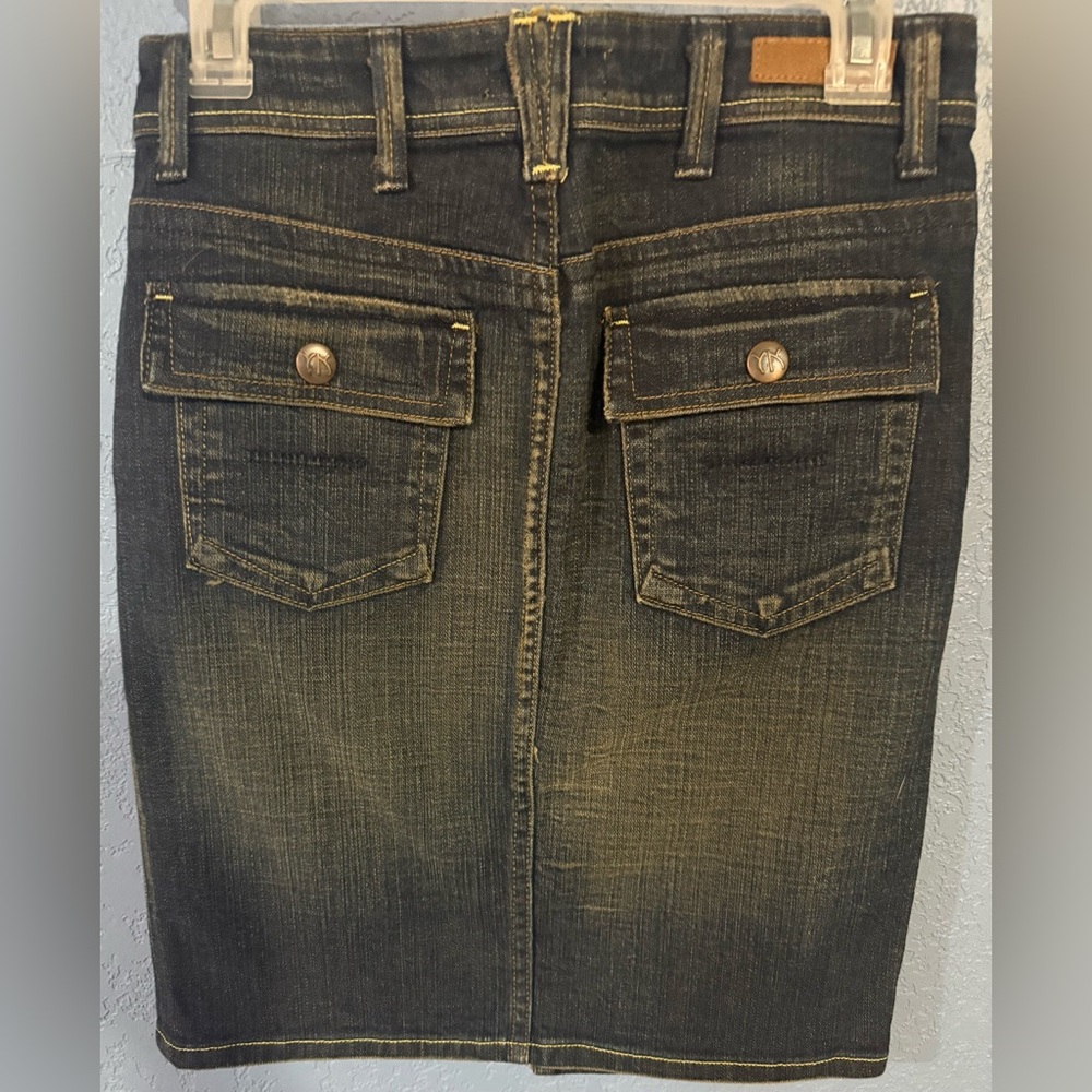 YANUK midi Jean skirt- slit in the front/ Size 4-NWOT Rust - Picture 2 of 3